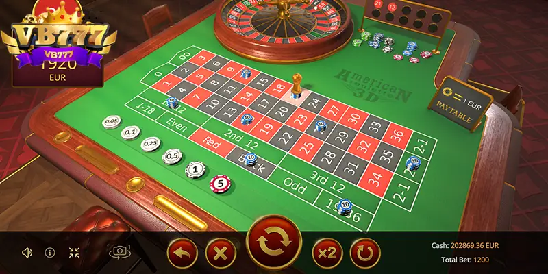 Roulette 3D VB777 công bằng và minh bạch 